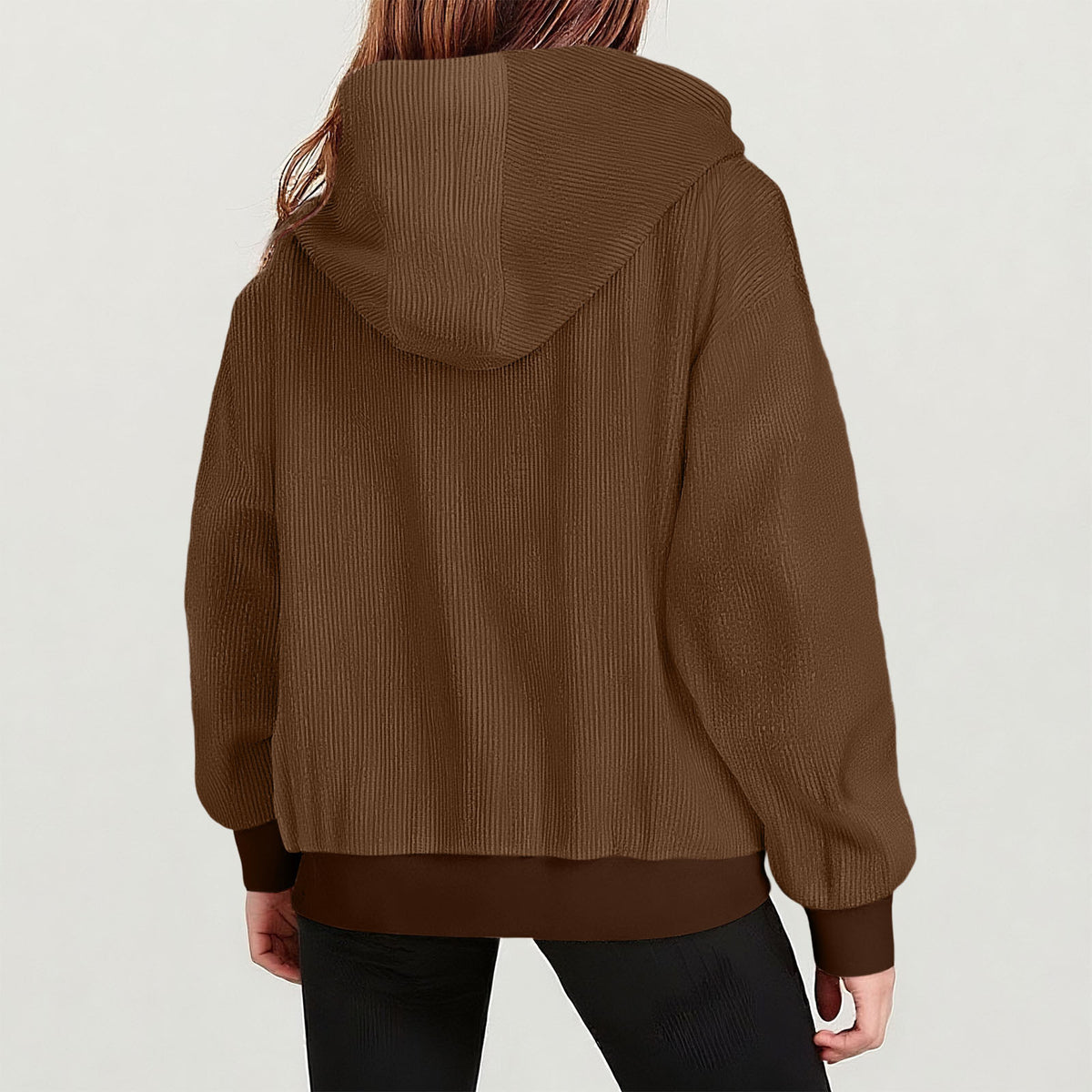 Oversized Zip Front Hooded Bomber Jacket - view 1