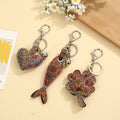 Boho Paisley Charm Keychain Bag Clip - Heart