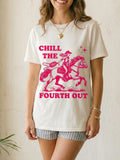 Cowgirl Horse Graphic Relaxed Cotton Tee - White