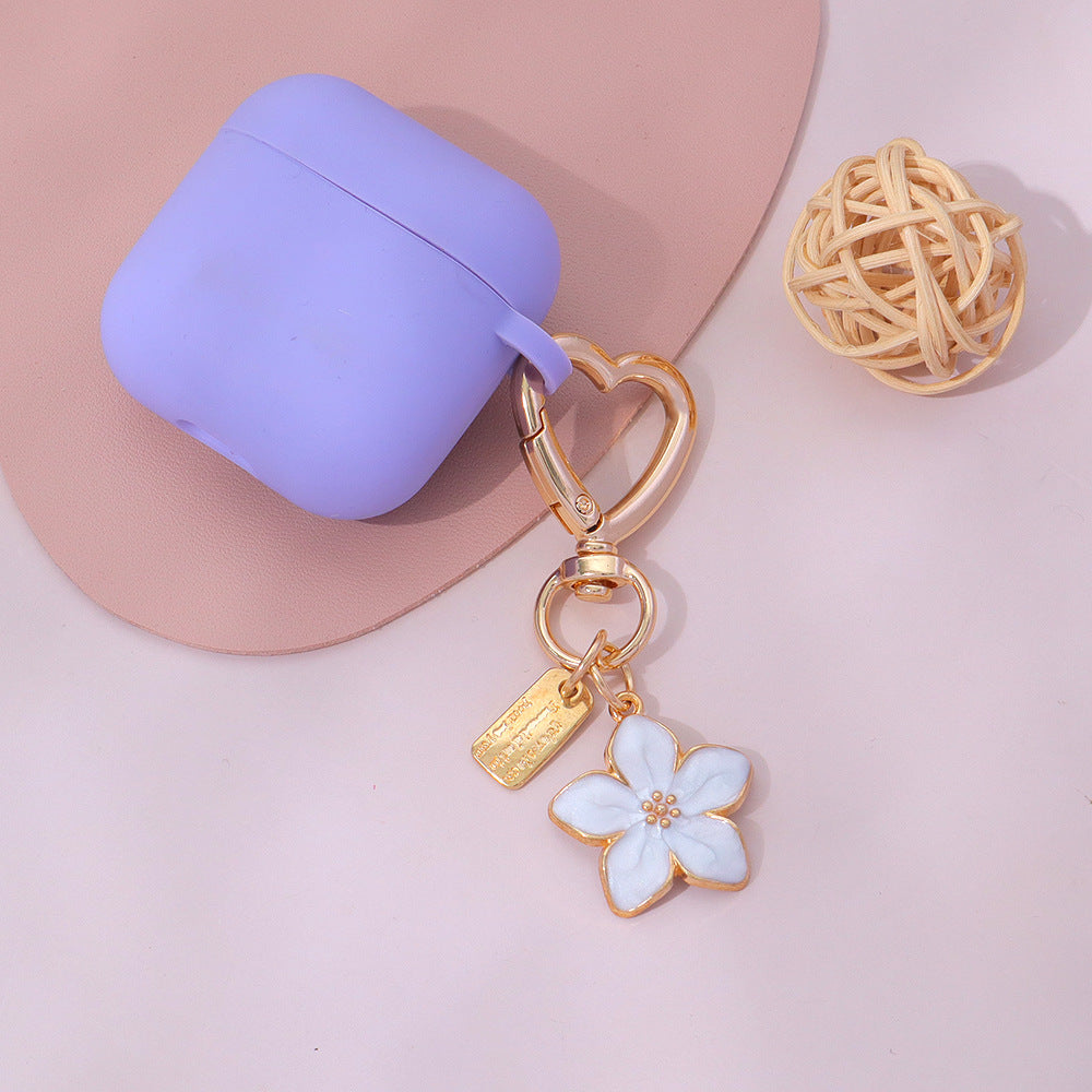 Enamel Blossom Heart Clasp Keychain - Color_1