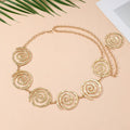 Open Spiral Disc Metal Link Belly Chain - Gold