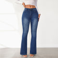 High Waisted Stretch Flare Jeans - Blue