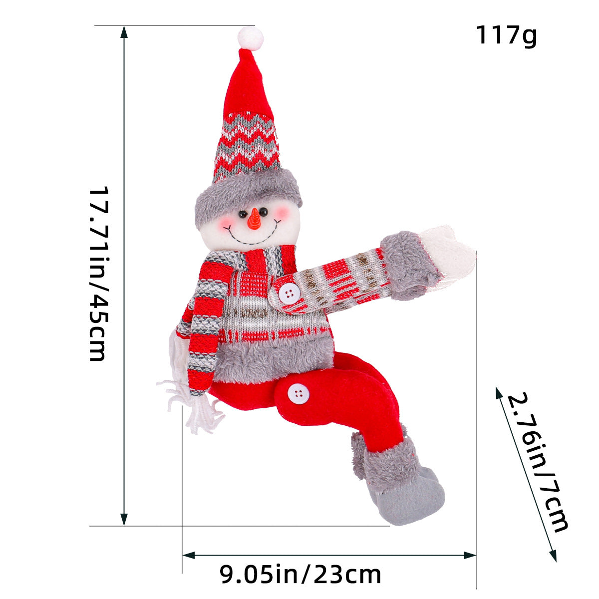 Plush Reindeer Santa Snowman Curtain Tieback Decor - Snowman