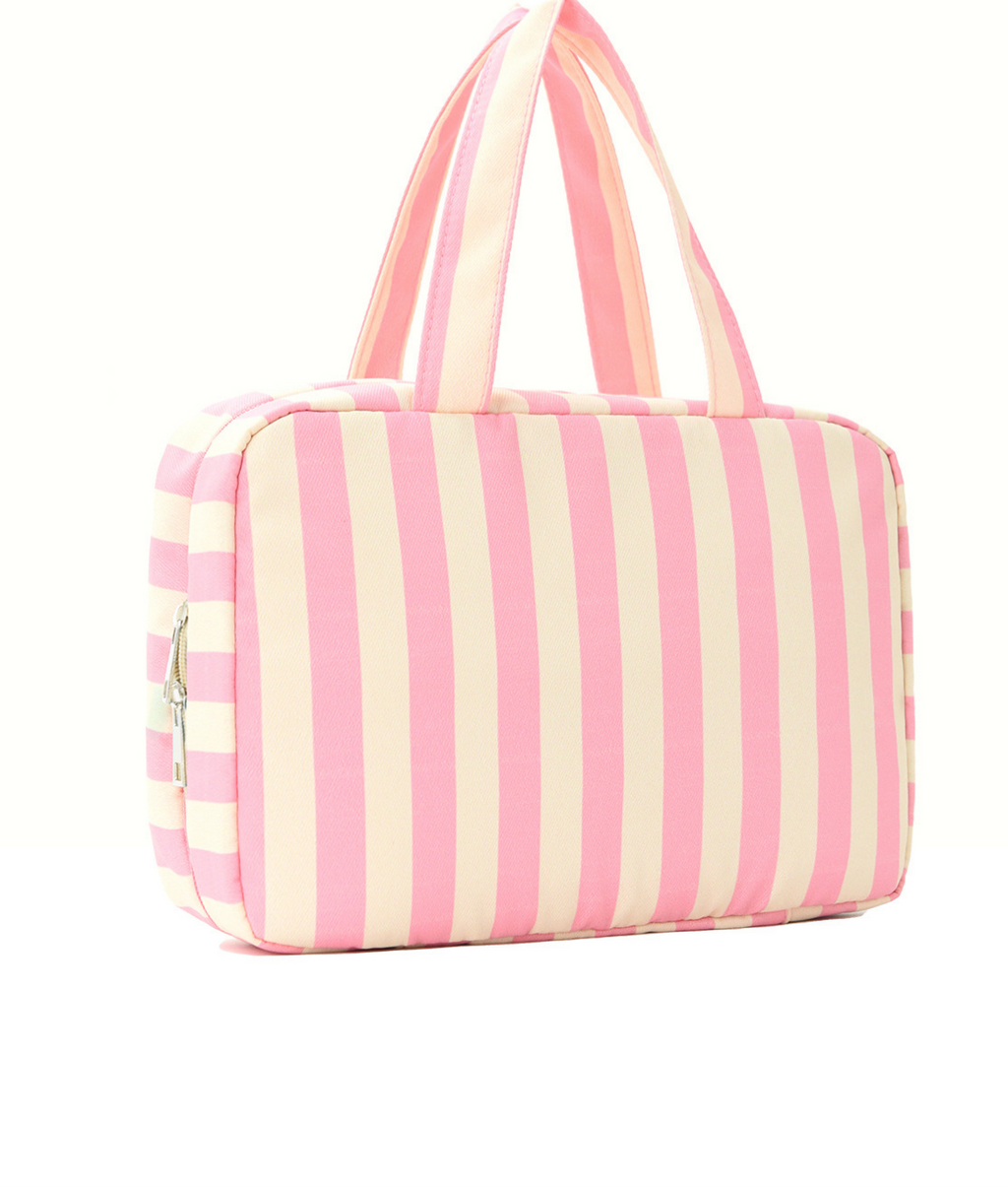Hanging Travel Toiletry Bag Four Zip Compartments - Pink - 5