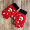Santa Print Knit Touchscreen Gloves - Adult_1