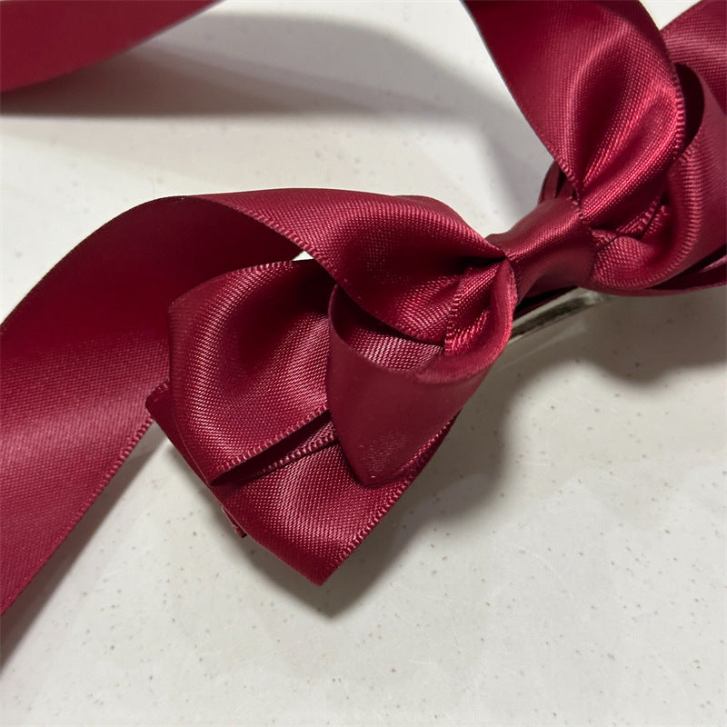 Satin Ribbon Long Tail Bow Barrette - view 3