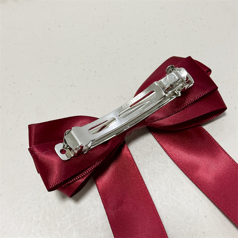 Satin Ribbon Long Tail Bow Barrette - view 4