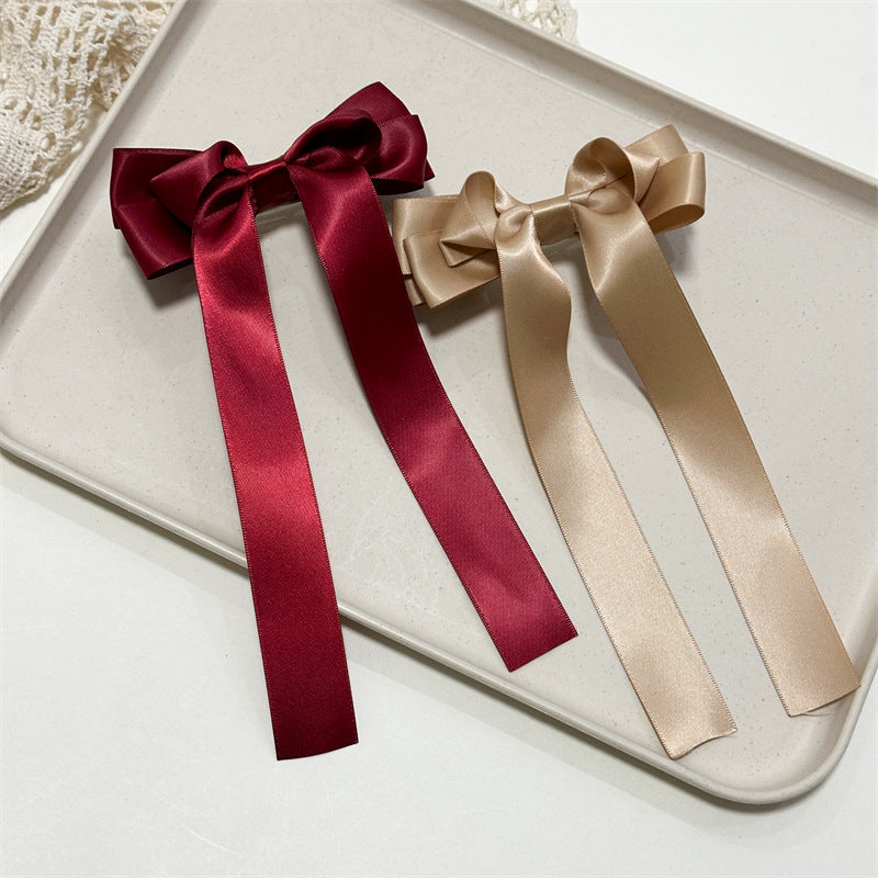 Satin Ribbon Long Tail Bow Barrette - view 5