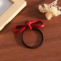Acetate Bow Ponytail Hair Tie - Red