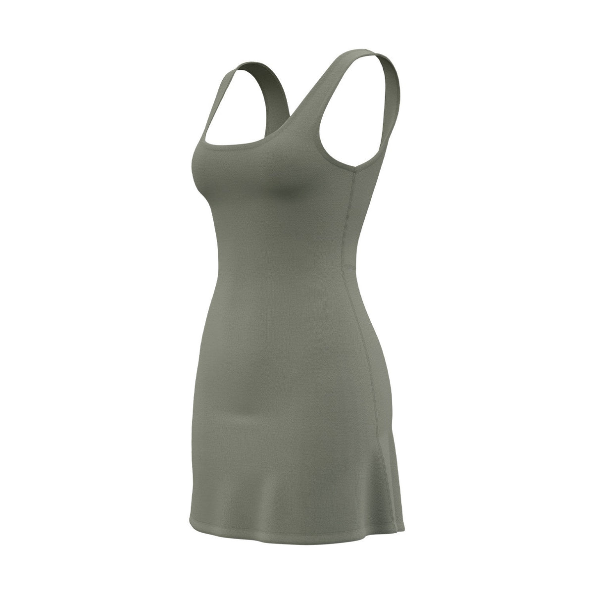 Scoop Neck U-Back Padded Tennis Dress With Shorts
