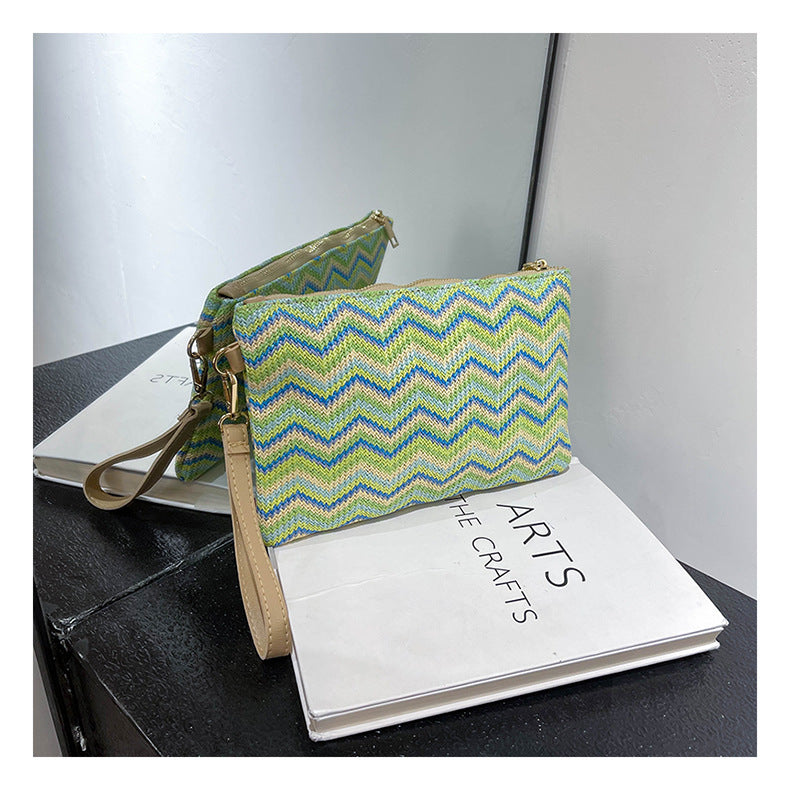 Woven Straw Wristlet Clutch Bag - NO01