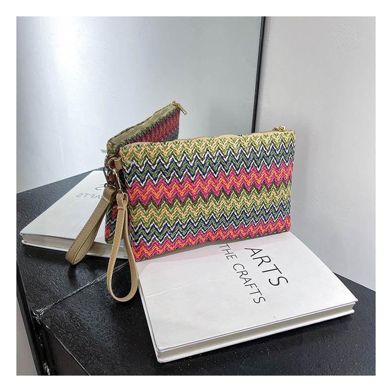 Woven Straw Wristlet Clutch Bag - NO02