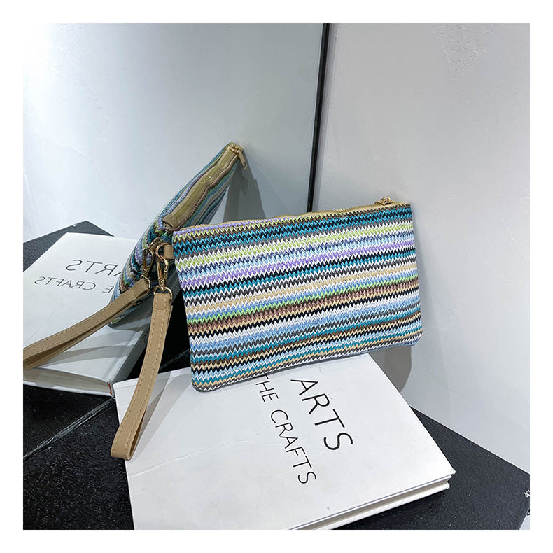 Woven Straw Wristlet Clutch Bag - NO04