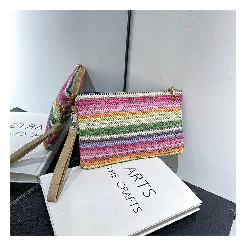 Woven Straw Wristlet Clutch Bag - NO05