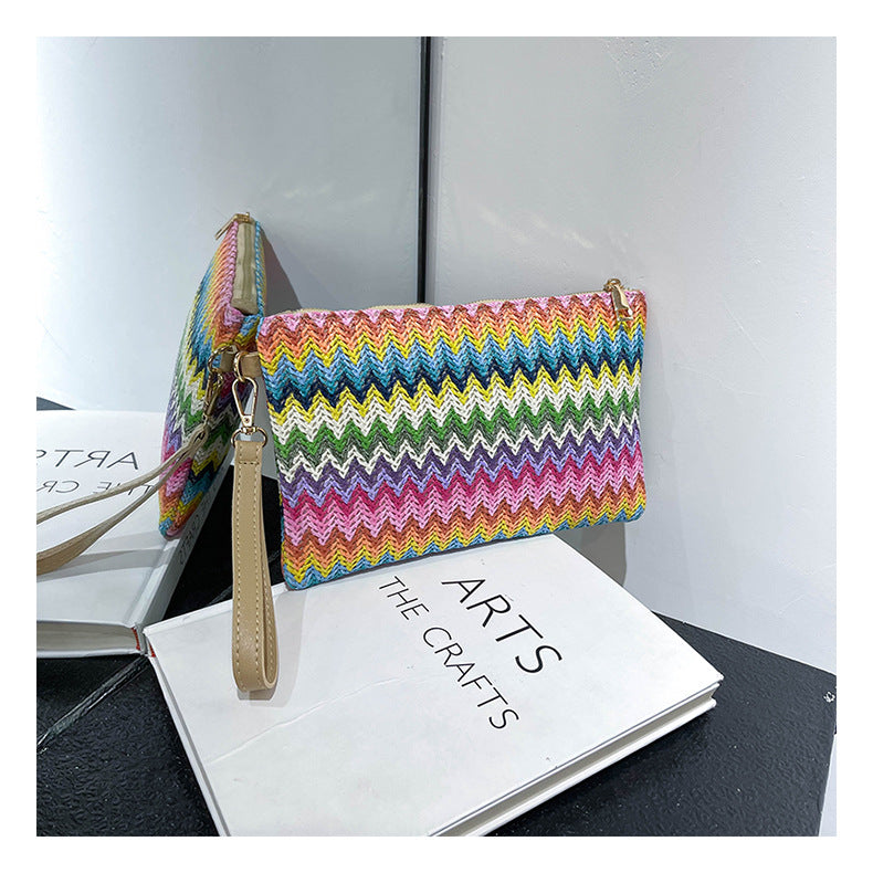 Woven Straw Wristlet Clutch Bag - NO06