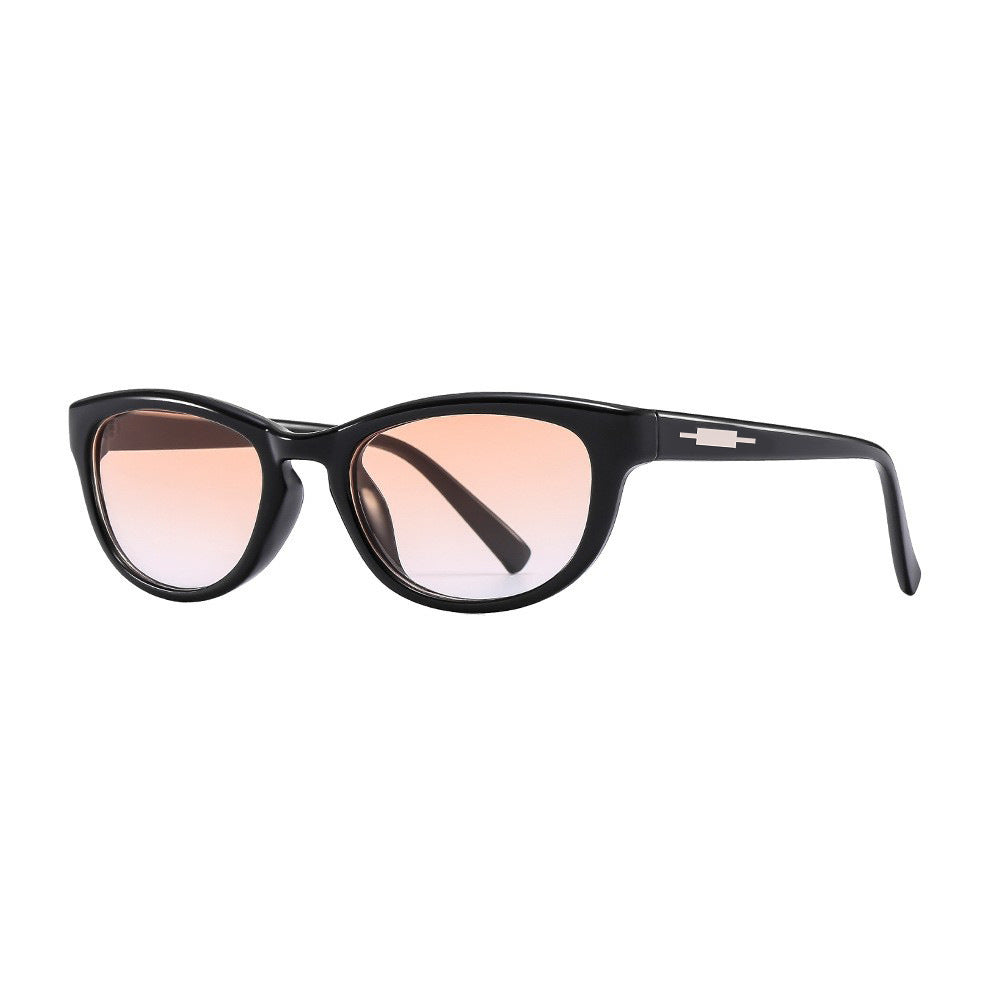 Slim Cat Eye Sunglasses With Rivet Accents - Sunset