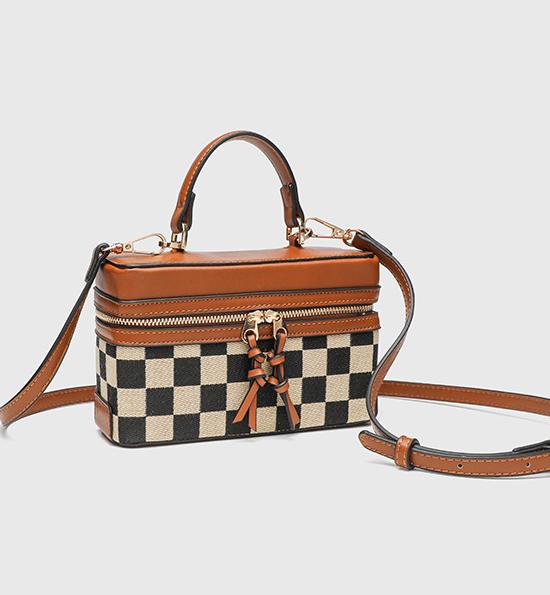 Structured Box Crossbody Bag With Top Handle