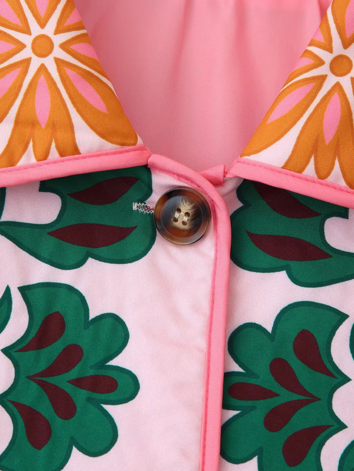 Retro Floral Print Quilted Jacket - Floral - 3