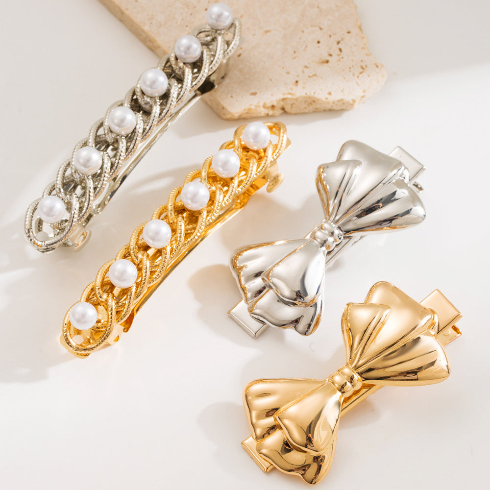 Puffed Metal Bow Hair Clip