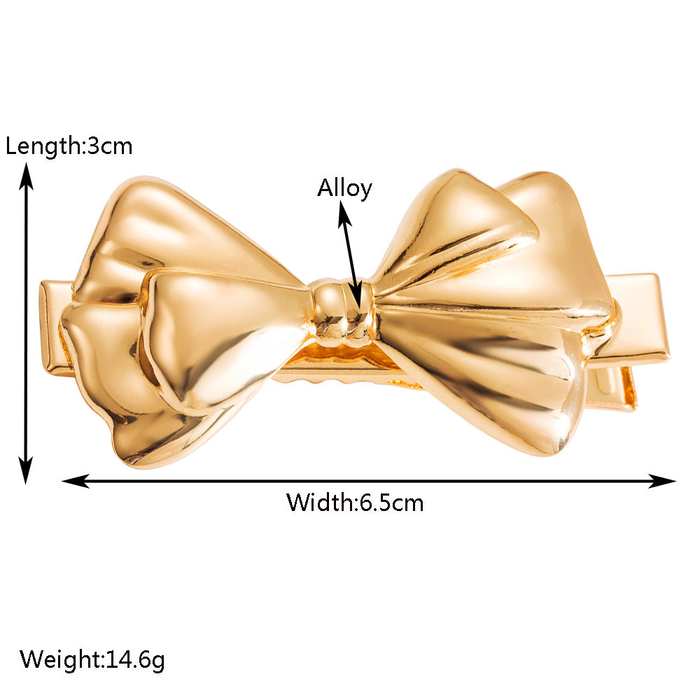 Puffed Metal Bow Hair Clip - view 1