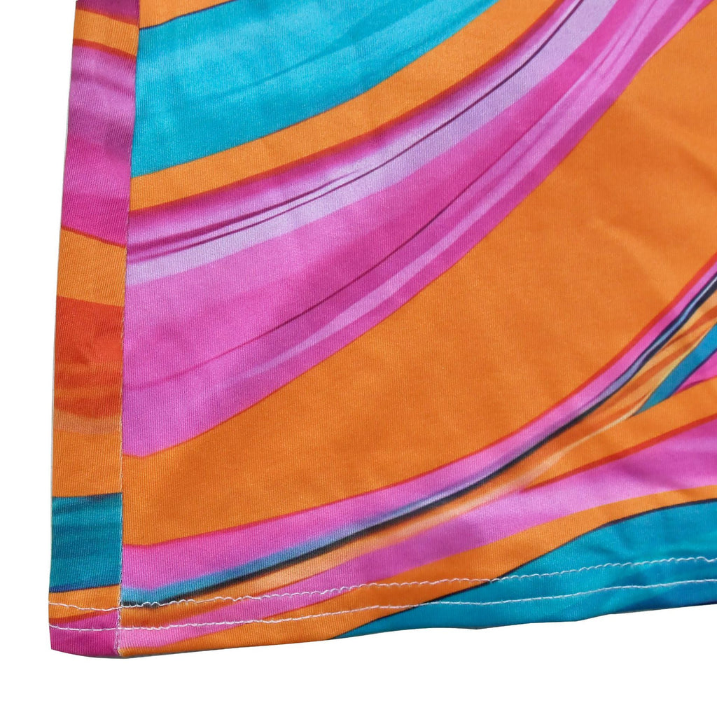 Halter Neck Open Back Striped Maxi Dress - Orange - 11