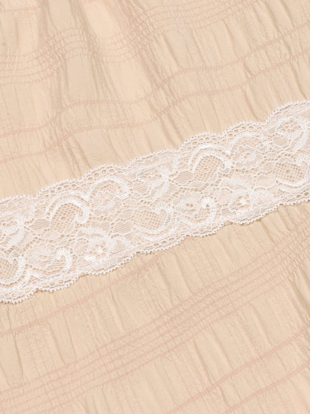 Tiered Lace Trim Smocked Palazzo Pants - Apricot - 7