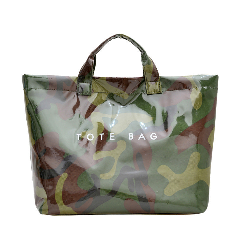 High Shine Croc Texture Tote Bag - Camo