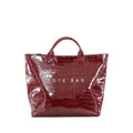 High Shine Croc Texture Tote Bag - Red