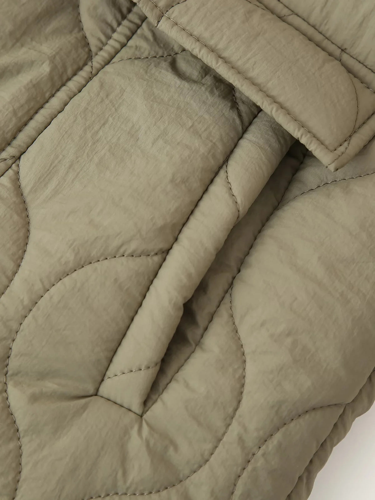 Quilted Leopard Lined Collarless Jacket - Green - 4