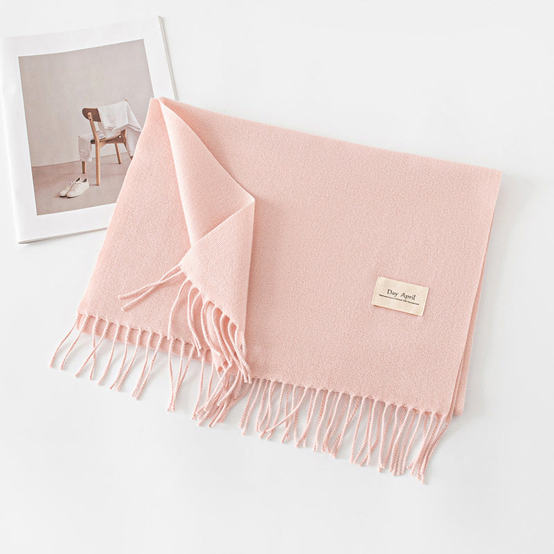 Soft Solid Tassel Blanket Scarf - 19CreolePink