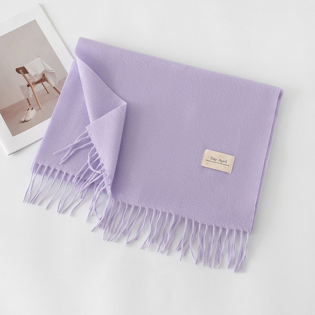 Soft Solid Tassel Blanket Scarf - 31Violetta