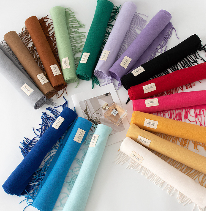 Soft Solid Tassel Blanket Scarf - view 10