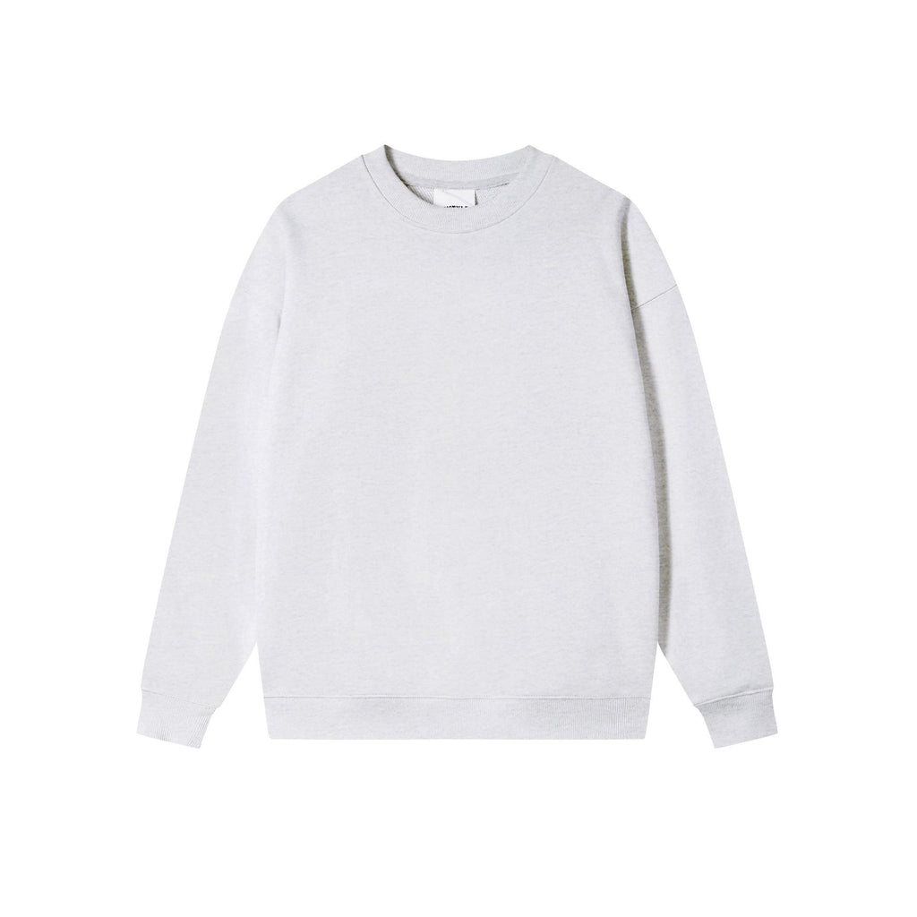 Cotton Blend Oversized Crewneck and Hooded Sweatshirt - Ash