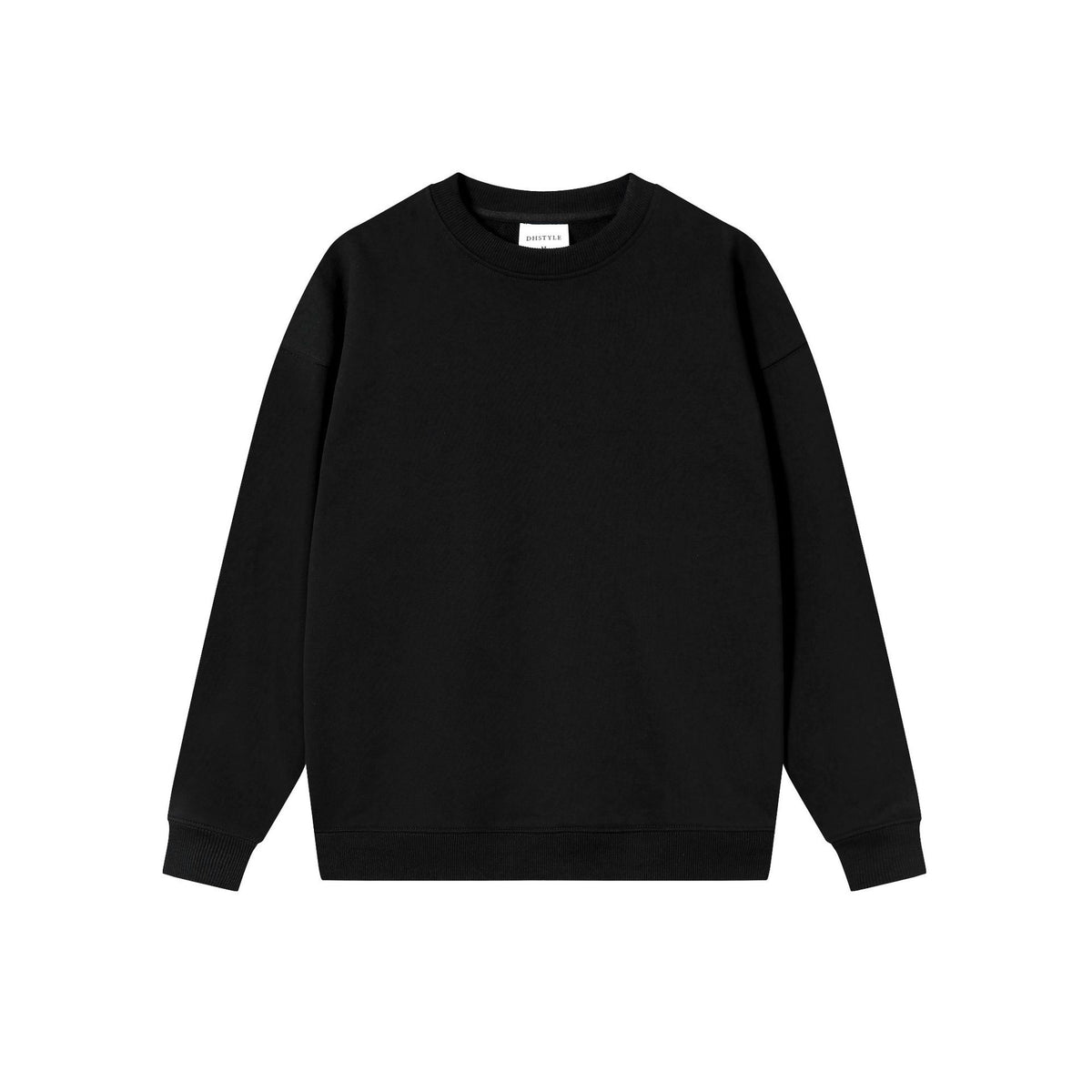 Cotton Blend Oversized Crewneck and Hooded Sweatshirt - Black