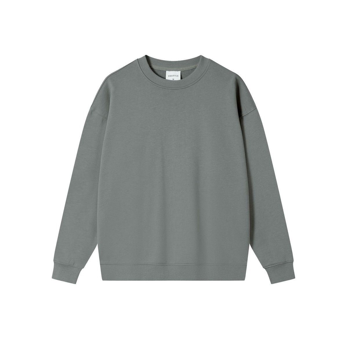 Cotton Blend Oversized Crewneck and Hooded Sweatshirt - Cement
