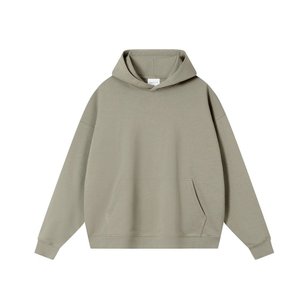 Cotton Blend Oversized Crewneck and Hooded Sweatshirt - H_Birch