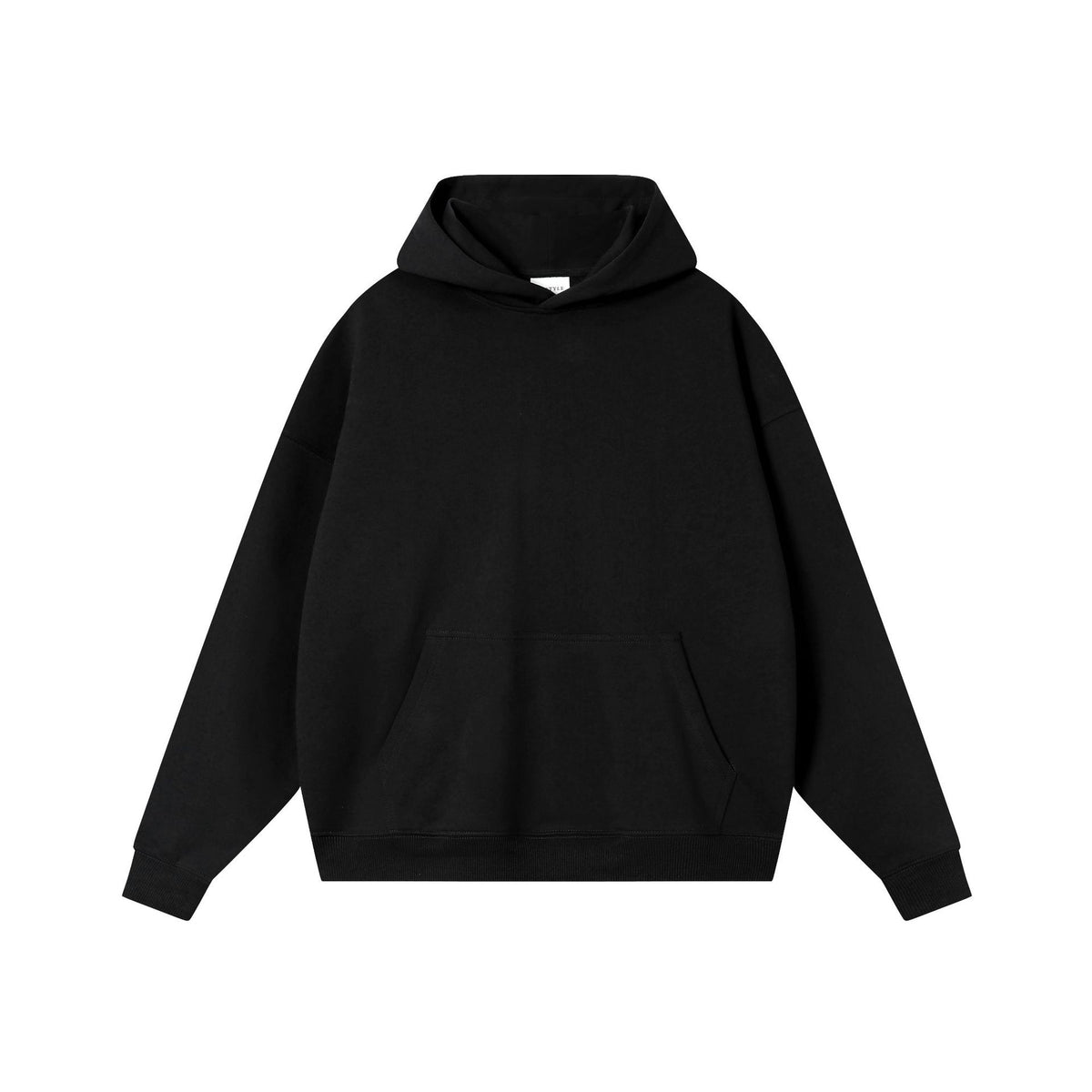 Cotton Blend Oversized Crewneck and Hooded Sweatshirt - H_Black