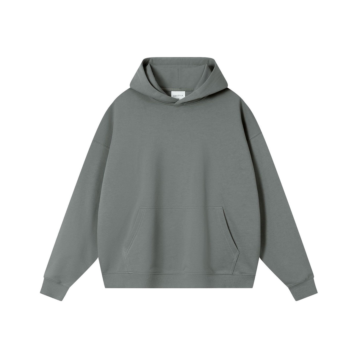 Cotton Blend Oversized Crewneck and Hooded Sweatshirt - H_Cement