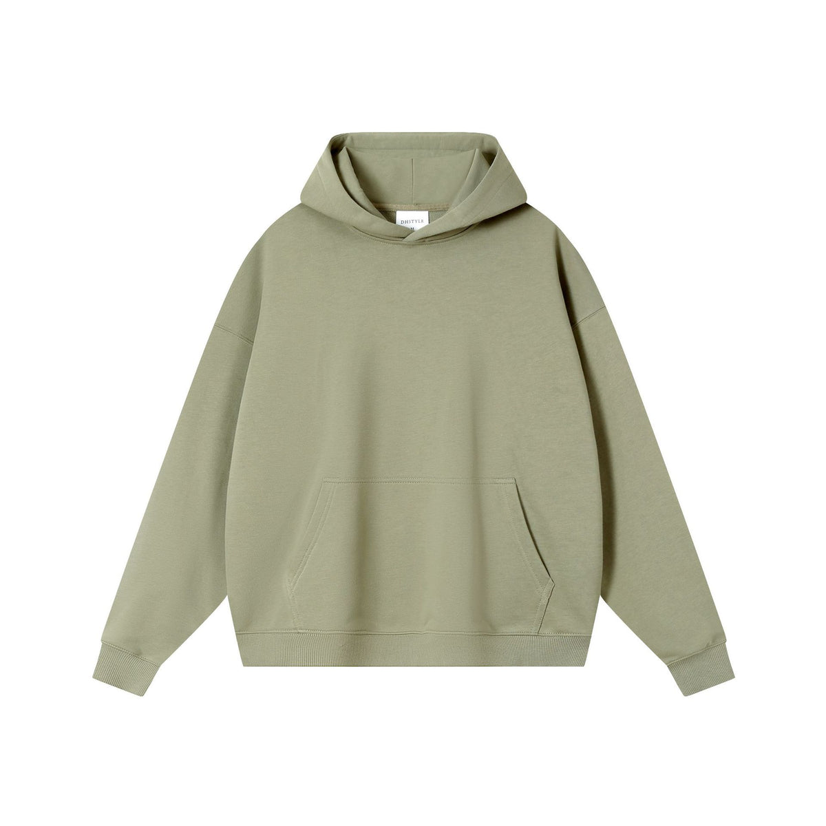 Cotton Blend Oversized Crewneck and Hooded Sweatshirt - H_Sage
