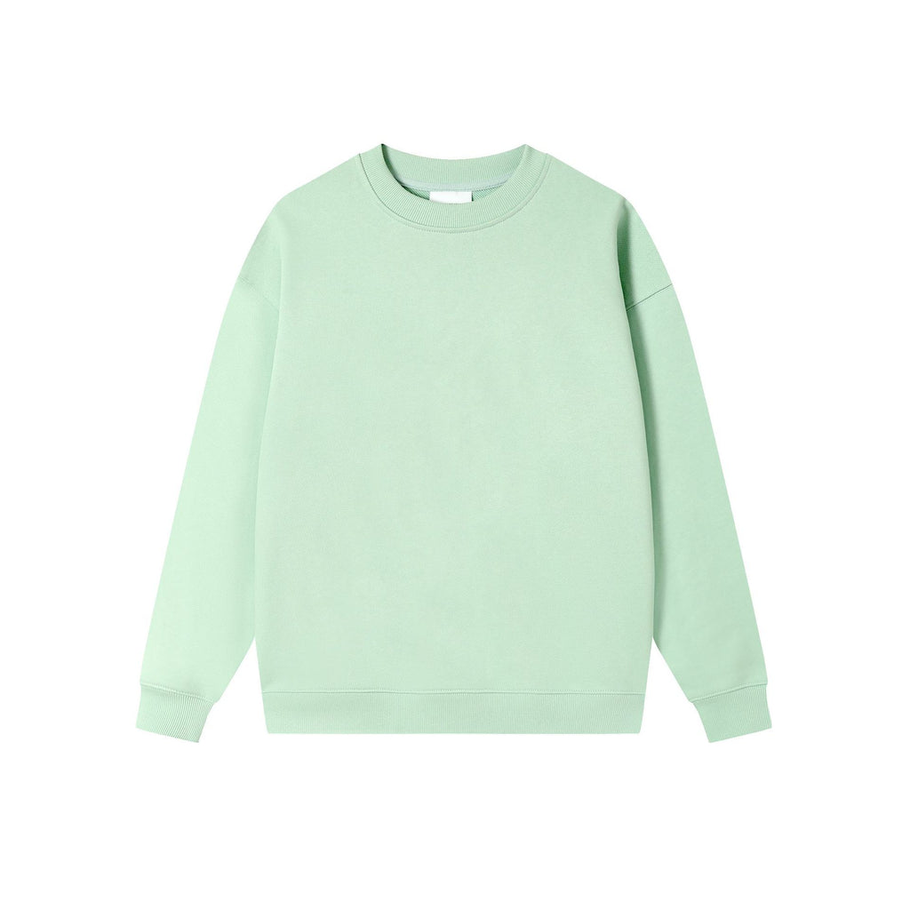 Cotton Blend Oversized Crewneck and Hooded Sweatshirt - Mint