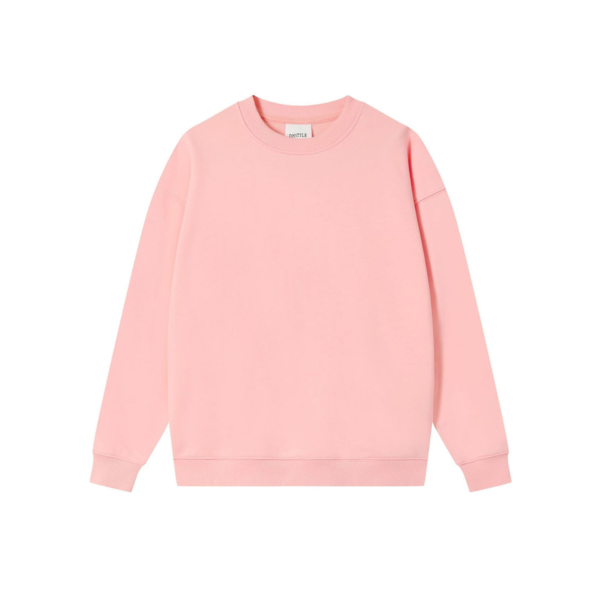 Cotton Blend Oversized Crewneck and Hooded Sweatshirt - Pink