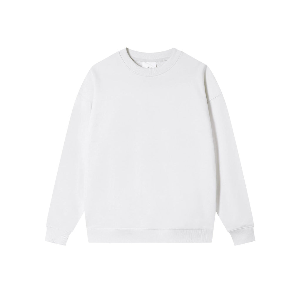 Cotton Blend Oversized Crewneck and Hooded Sweatshirt - White