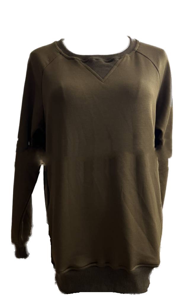 Garment Dyed Raglan Pullover Sweatshirt - brown