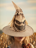 Scarecrow Burlap Pointed Halloween Hat - Khaki
