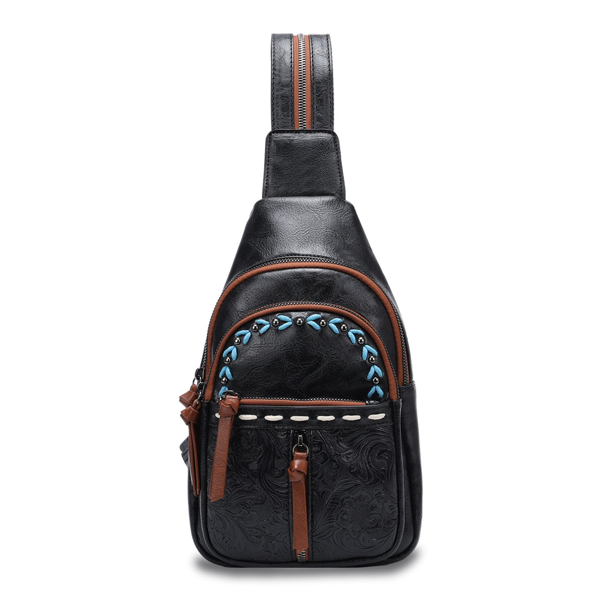 Western Tooled Convertible Sling Backpack