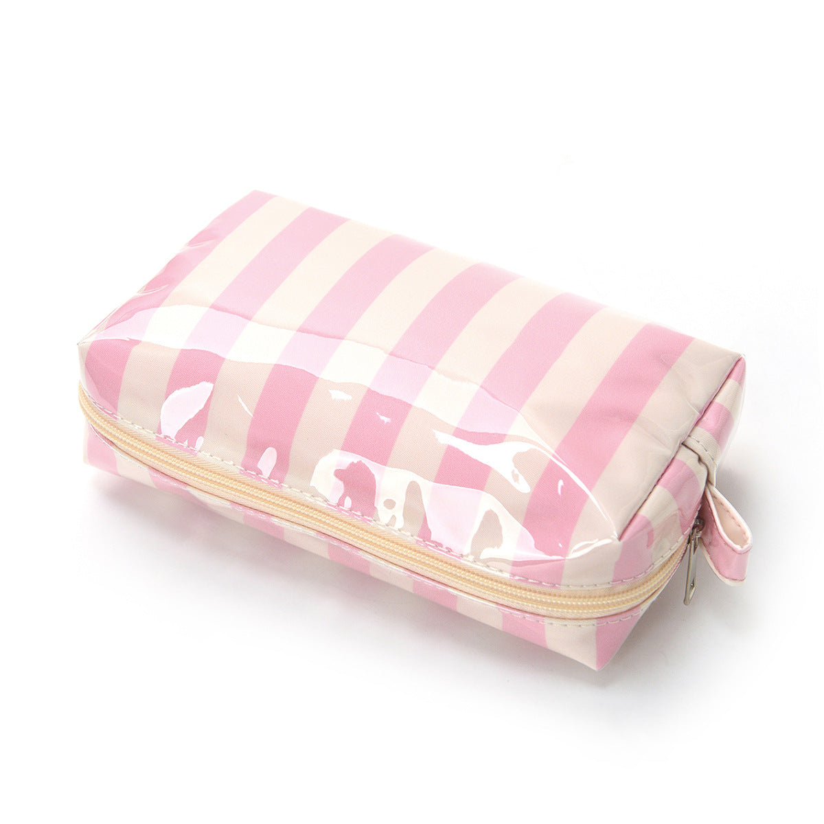 Candy Stripe Vinyl Travel Makeup Bag - view 2