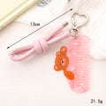 Teddy Bear Bow Cord Comb Keychain - Bear