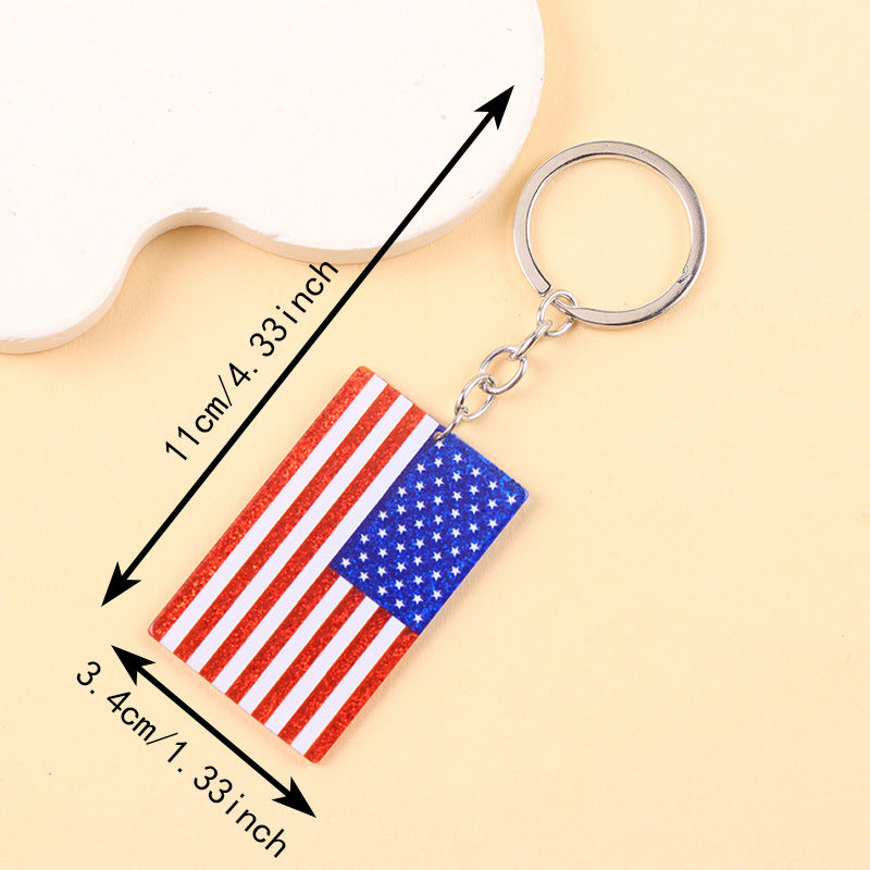 Fourth of July Glitter Bag Charm Keychain - NO-13