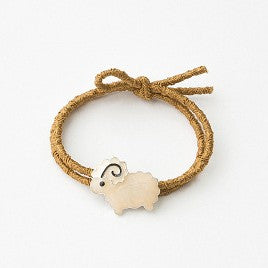 Little Lamb Charm Rope Hair Scrunchie - Turmeric