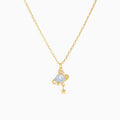 Ringed Planet Charm Pendant Necklace - Blue